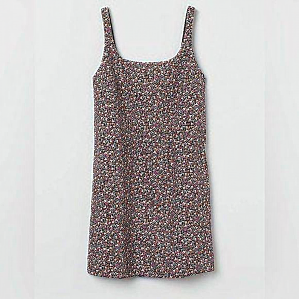 H&M, floral cotton mini corduroy jumper shift‎ dress sz medium